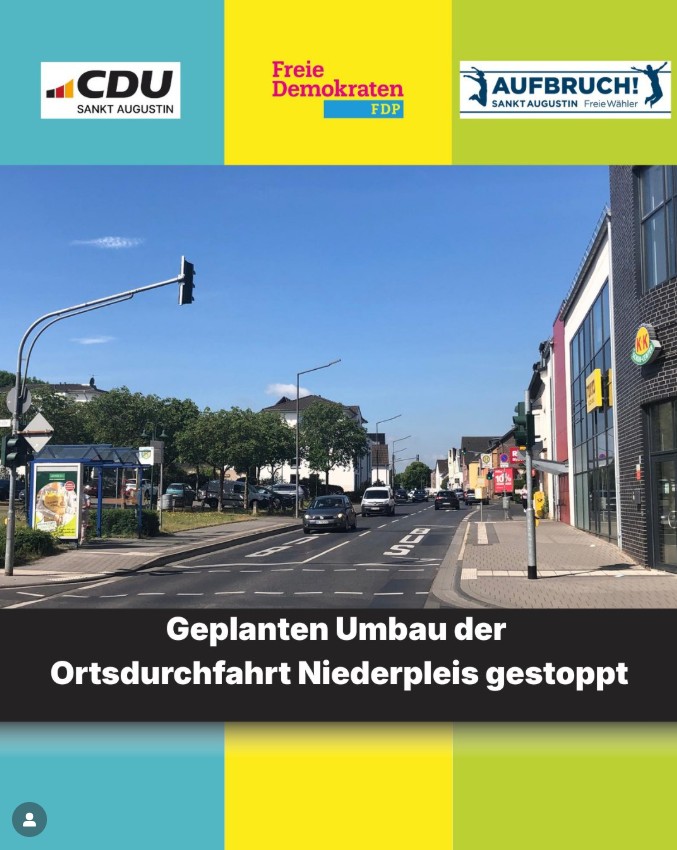 Ortsdurchfahrt Niederpleis: Planung gestoppt